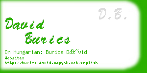 david burics business card